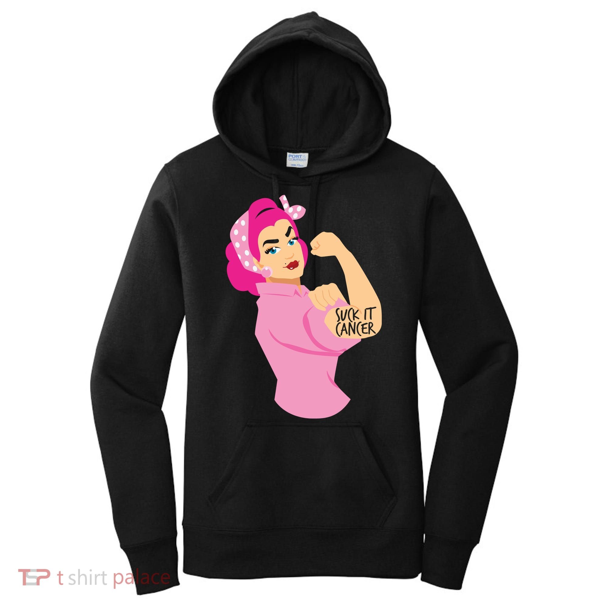 Breast Cancer Awareness Quotes Suck It Cancer Support Squad Women's Hoodie