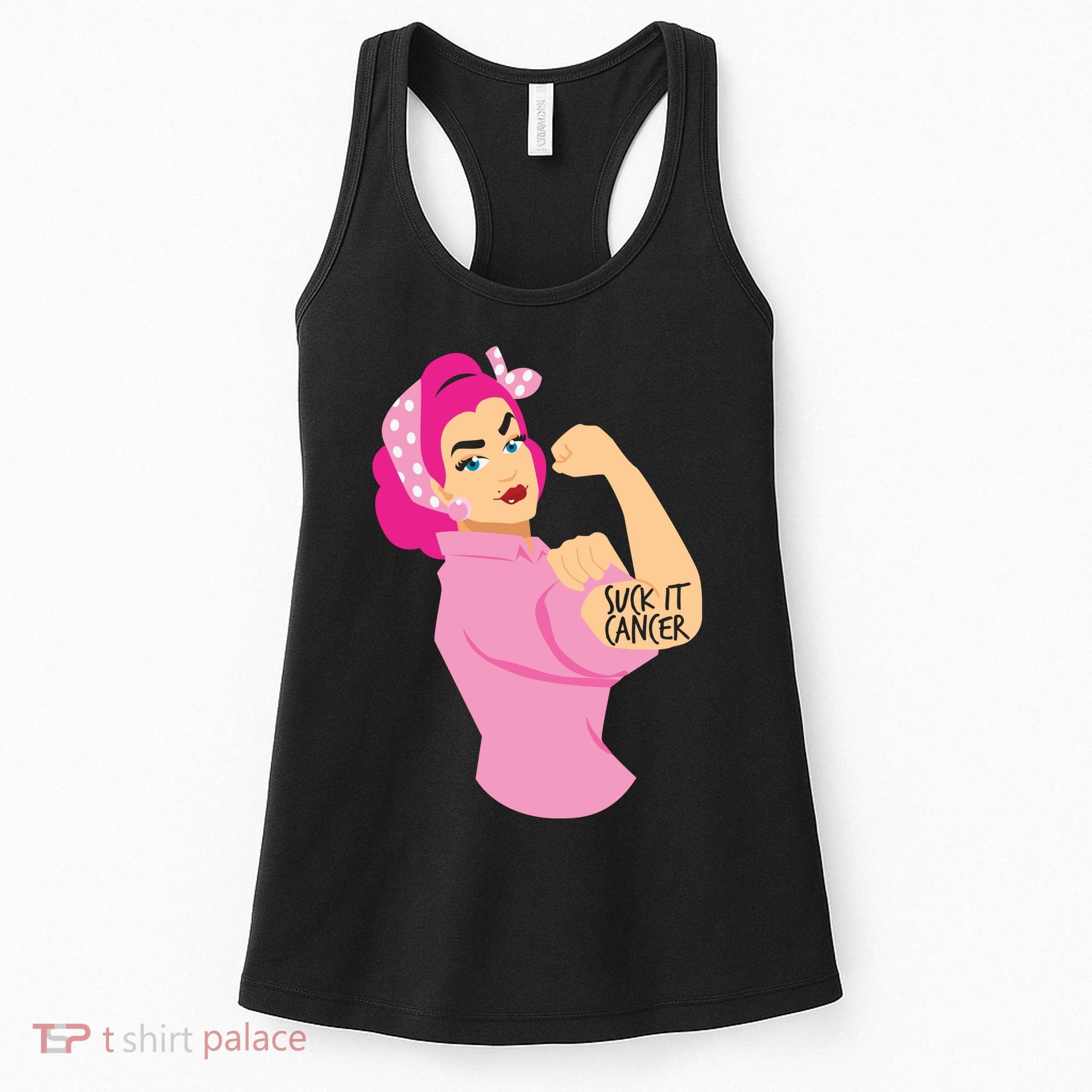 Breast Cancer Awareness Quotes Suck It Cancer Support Squad Women's Tank Top
