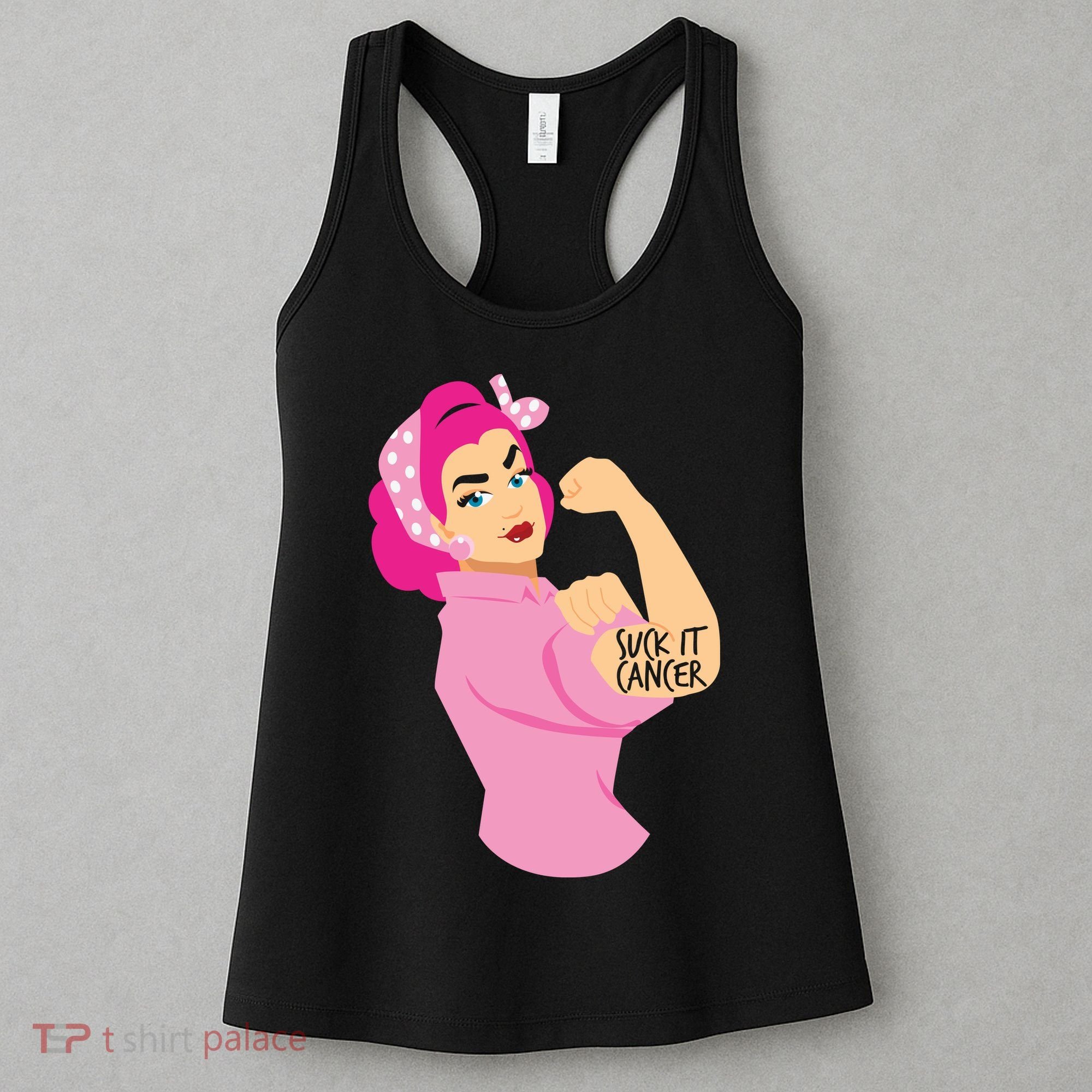 Breast Cancer Awareness Quotes Suck It Cancer Support Squad Women's Tank Top