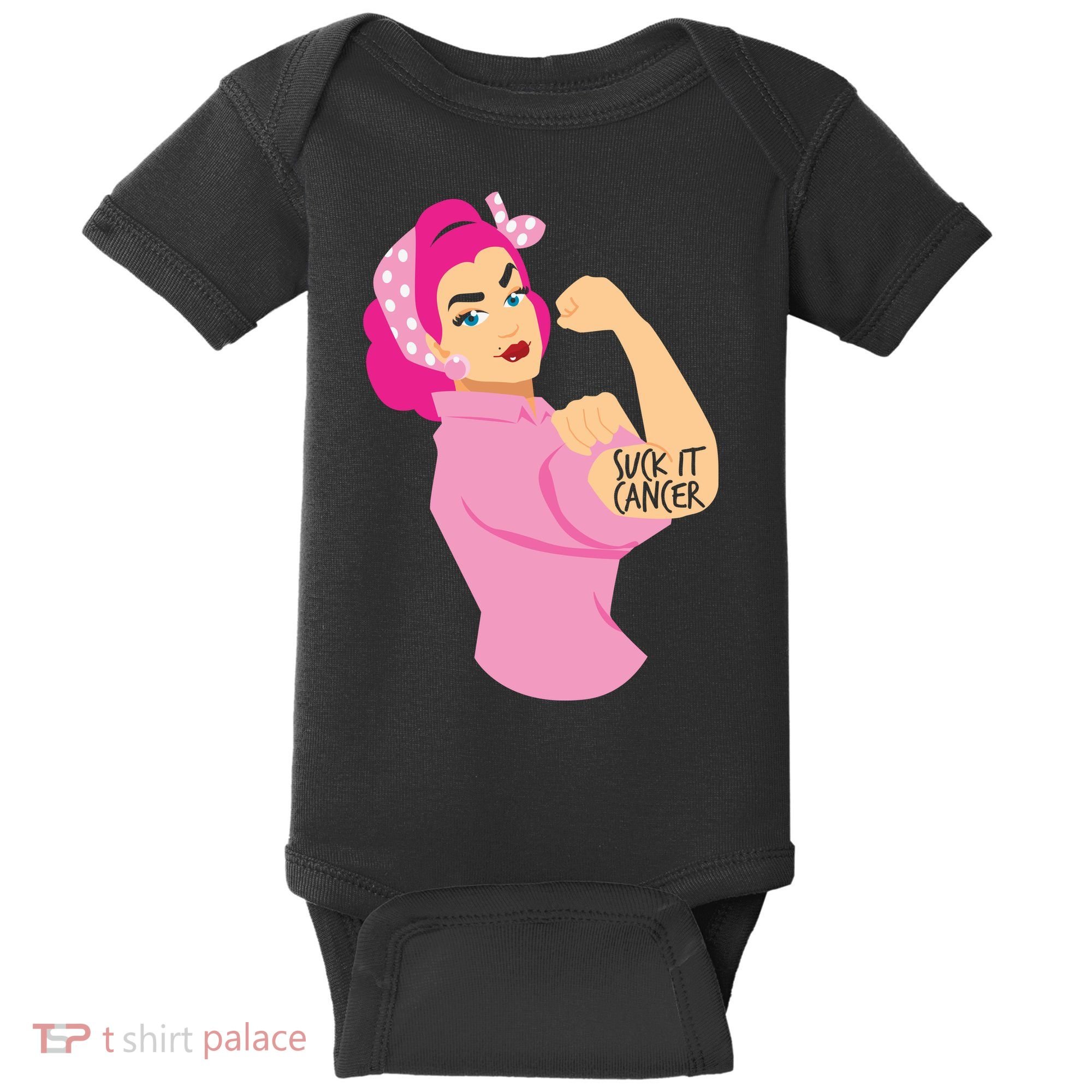 Breast Cancer Awareness Quotes Suck It Cancer Support Squad Baby Bodysuit