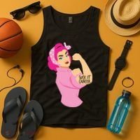 Breast Cancer Awareness Quotes Suck It Cancer Support Squad Tank Top thumb 4