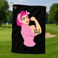 Breast Cancer Awareness Quotes Suck It Cancer Support Squad Golf Towel thumb 1