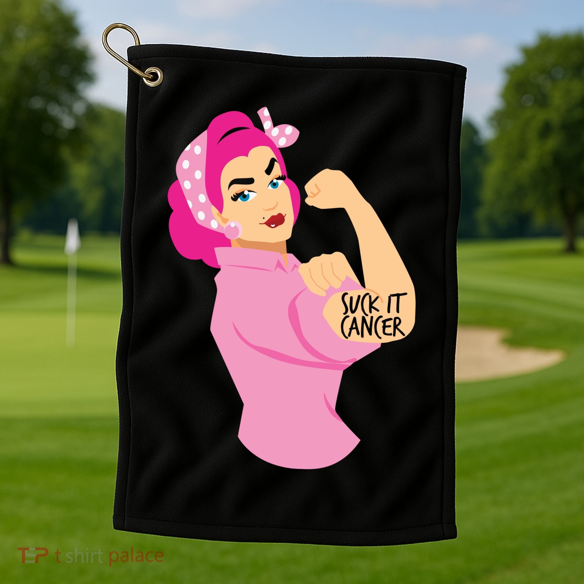 Breast Cancer Awareness Quotes Suck It Cancer Support Squad Golf Towel