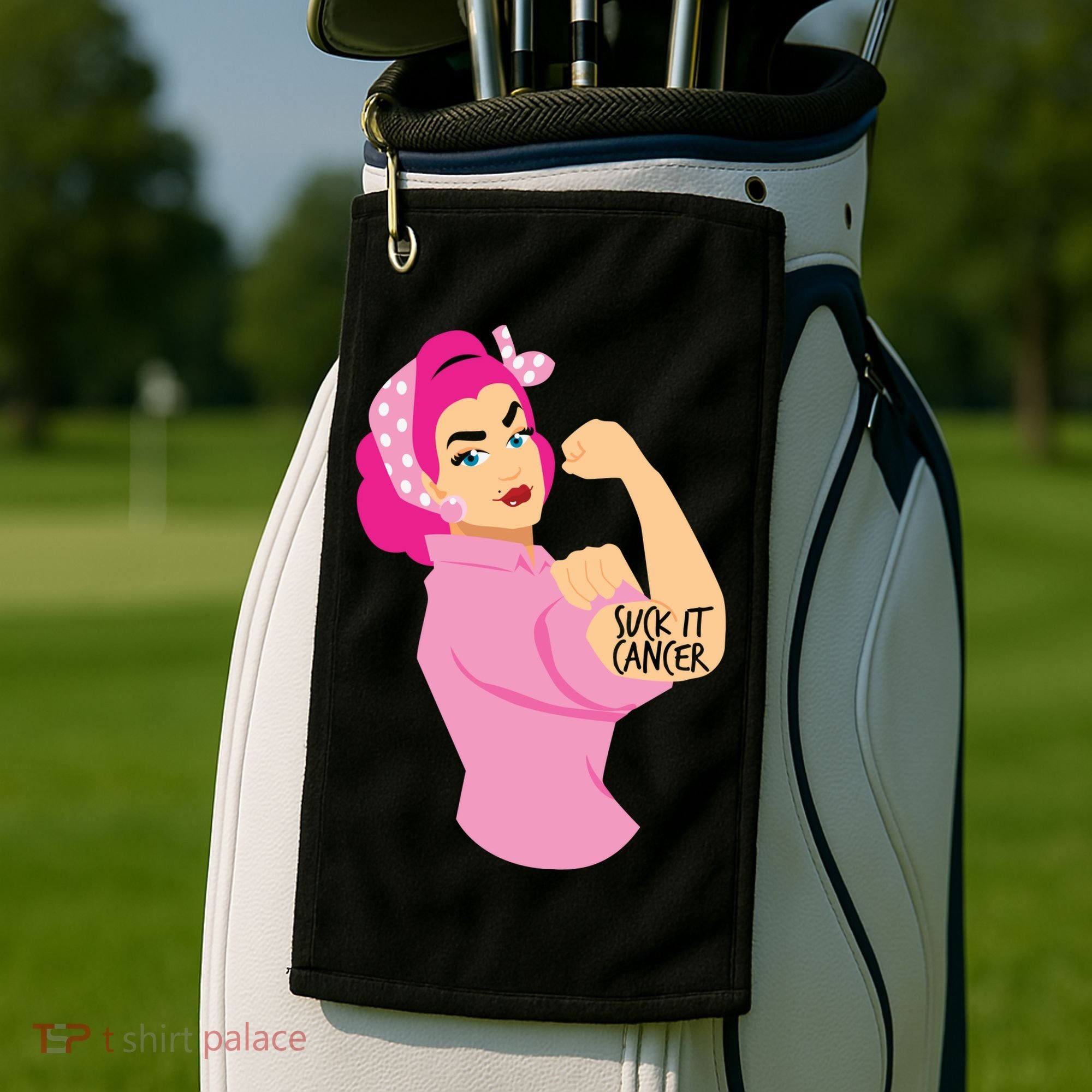 Breast Cancer Awareness Quotes Suck It Cancer Support Squad Golf Towel