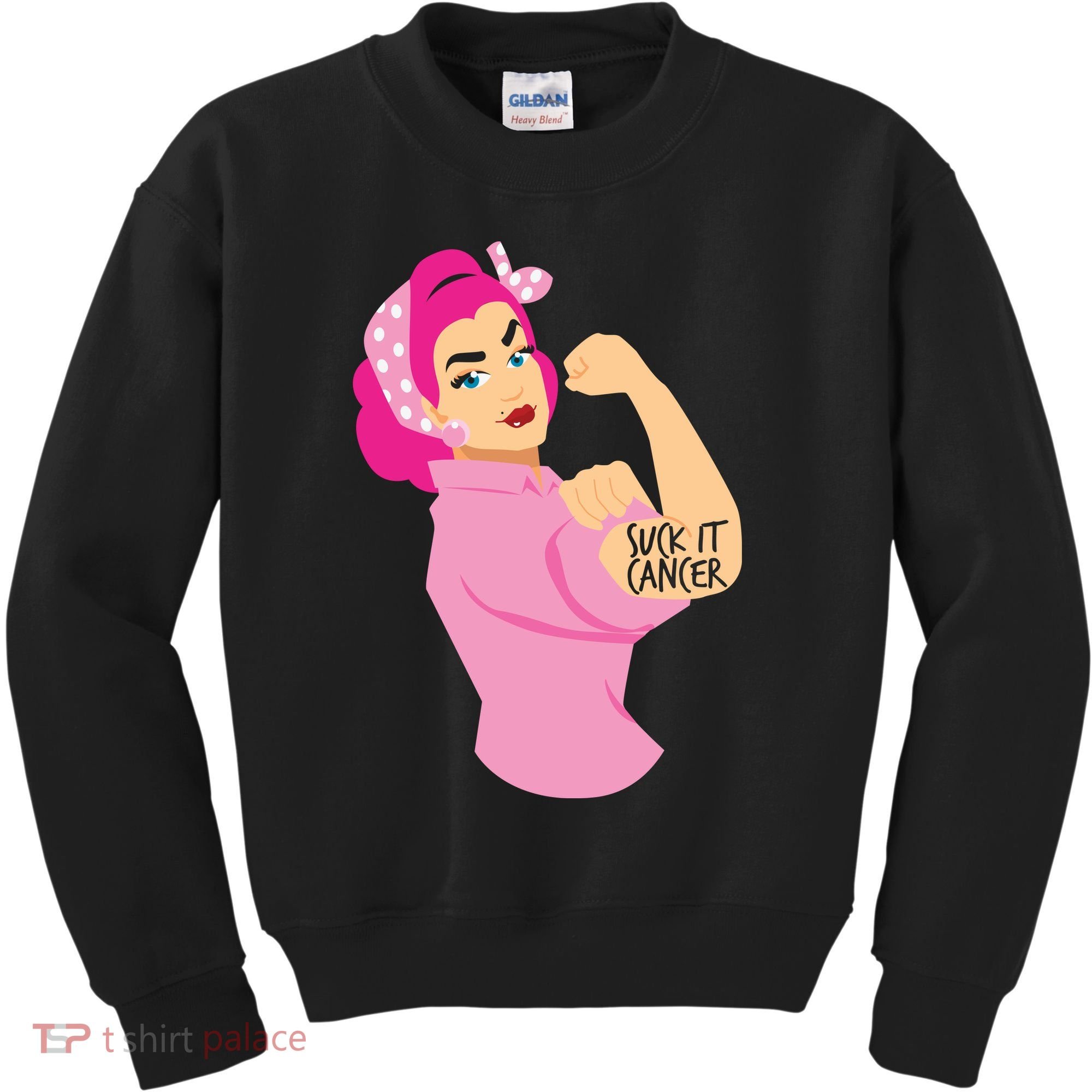 Breast Cancer Awareness Quotes Suck It Cancer Support Squad Kids Sweatshirt