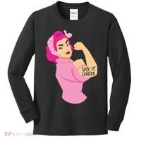 Breast Cancer Awareness Quotes Suck It Cancer Support Squad Kids Long Sleeve Shirt thumb 0