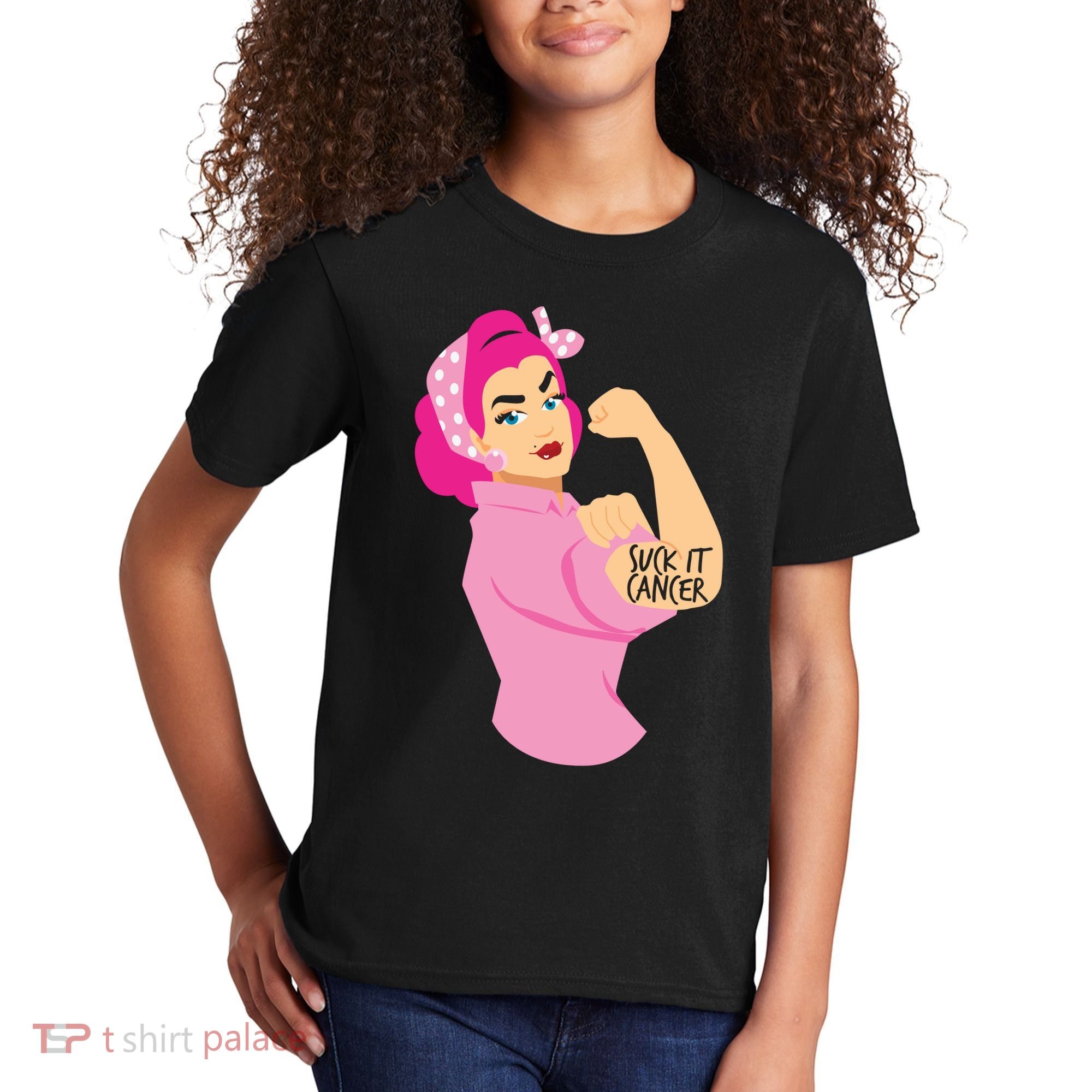 Breast Cancer Awareness Quotes Suck It Cancer Support Squad Kids T-Shirt