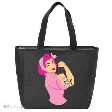 Breast Cancer Awareness Quotes Suck It Cancer Support Squad Tote Bag