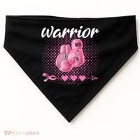 Breast Cancer Awareness Pink Boxing Gloves Warrior Cute Gift USA-Made Doggie Bandana thumb 0