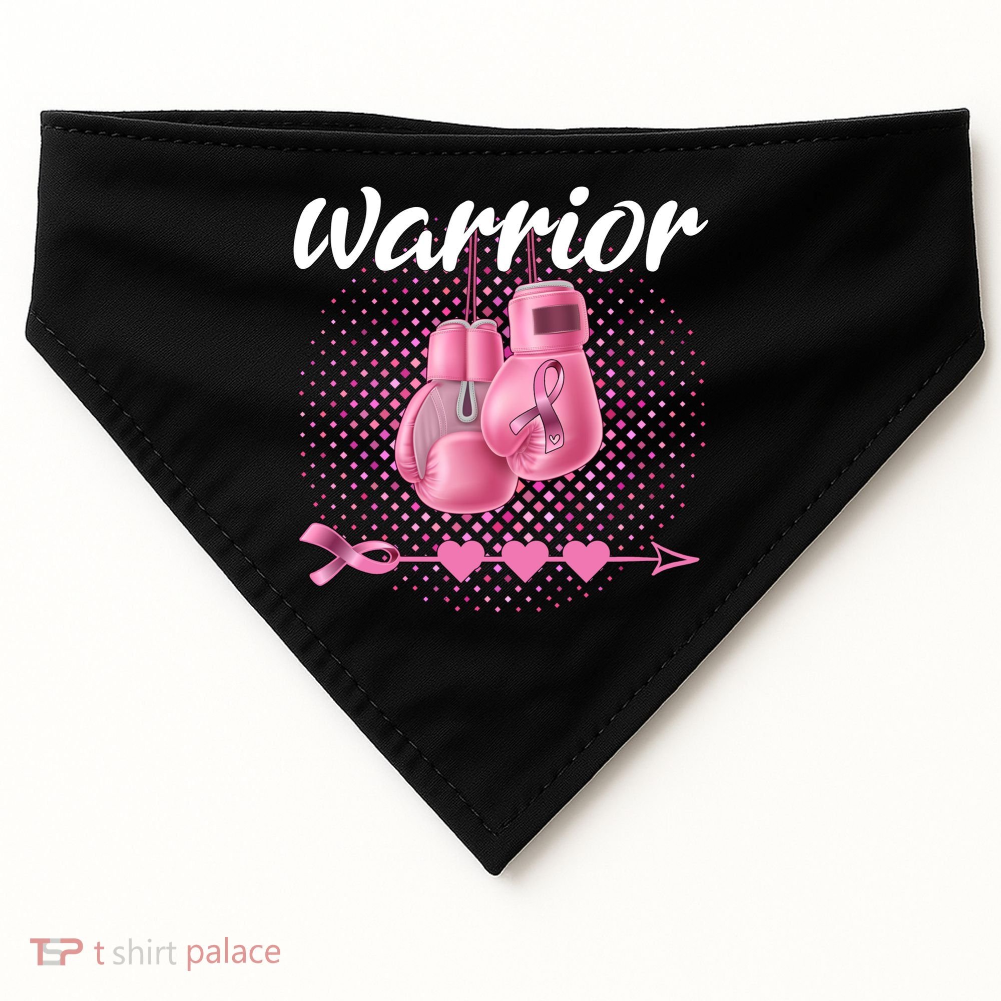Breast Cancer Awareness Pink Boxing Gloves Warrior Cute Gift USA-Made Doggie Bandana