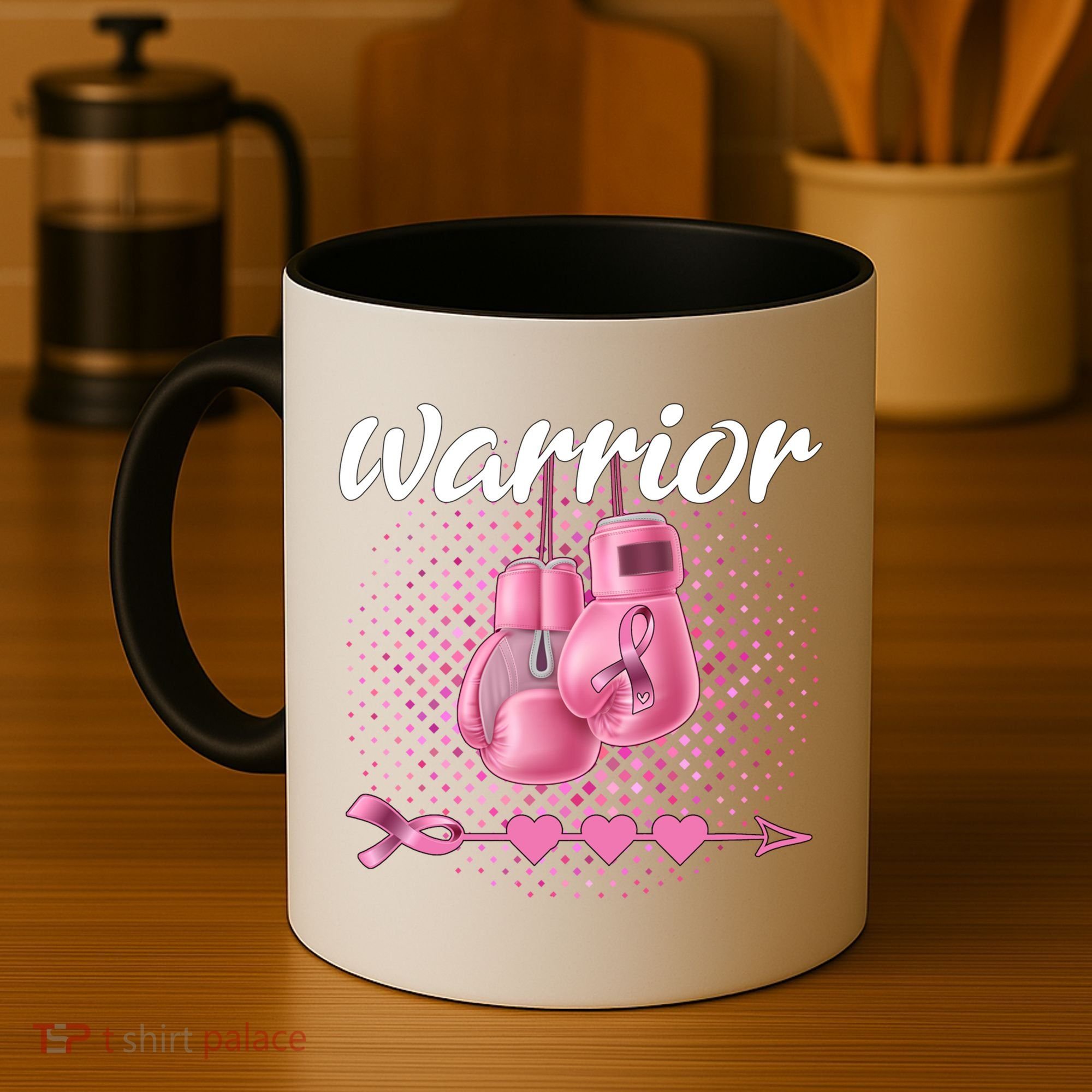 Breast Cancer Awareness Pink Boxing Gloves Warrior Cute Gift Coffee Mug