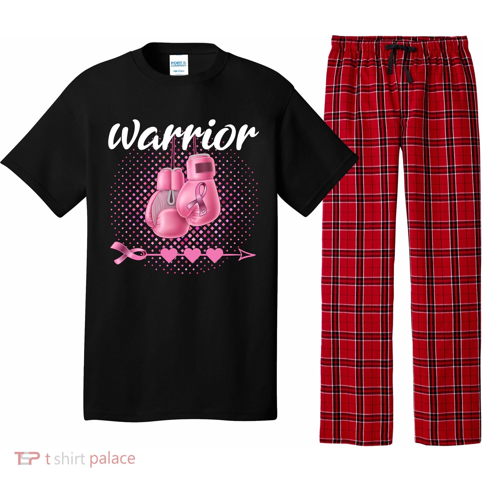Breast Cancer Awareness Pink Boxing Gloves Warrior Cute Gift Pajama Set