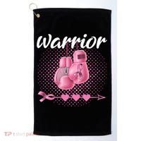 Breast Cancer Awareness Pink Boxing Gloves Warrior Cute Gift Golf Towel thumb 0