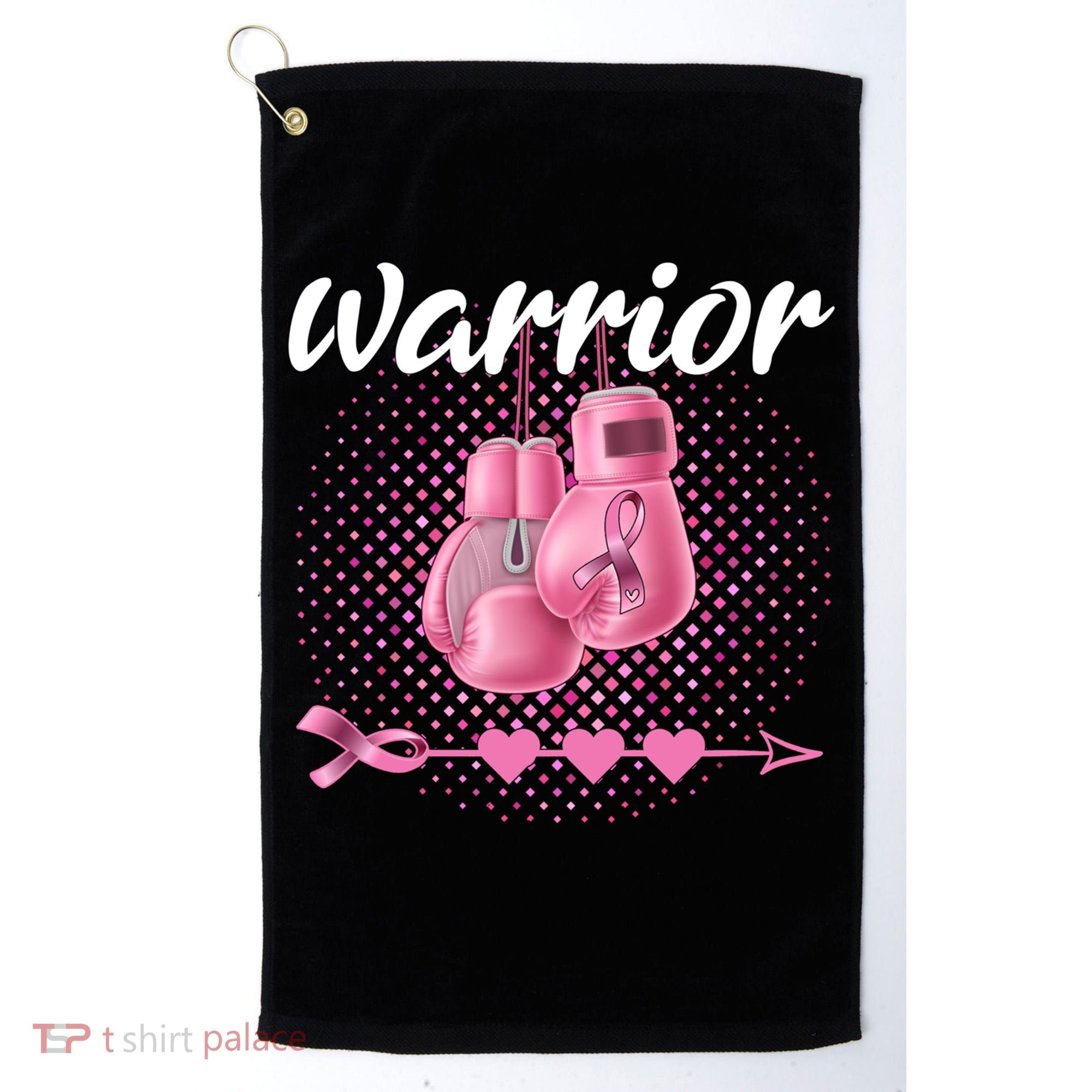 Breast Cancer Awareness Pink Boxing Gloves Warrior Cute Gift Golf Towel