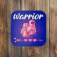 Breast Cancer Awareness Pink Boxing Gloves Warrior Cute Gift Coaster thumb 0