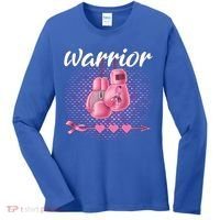 Breast Cancer Awareness Pink Boxing Gloves Warrior Cute Gift Women's Long Sleeve Shirt thumb 0