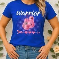 Breast Cancer Awareness Pink Boxing Gloves Warrior Cute Gift Women's T-Shirt thumb 2