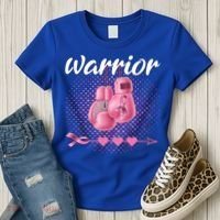 Breast Cancer Awareness Pink Boxing Gloves Warrior Cute Gift Women's T-Shirt thumb 3
