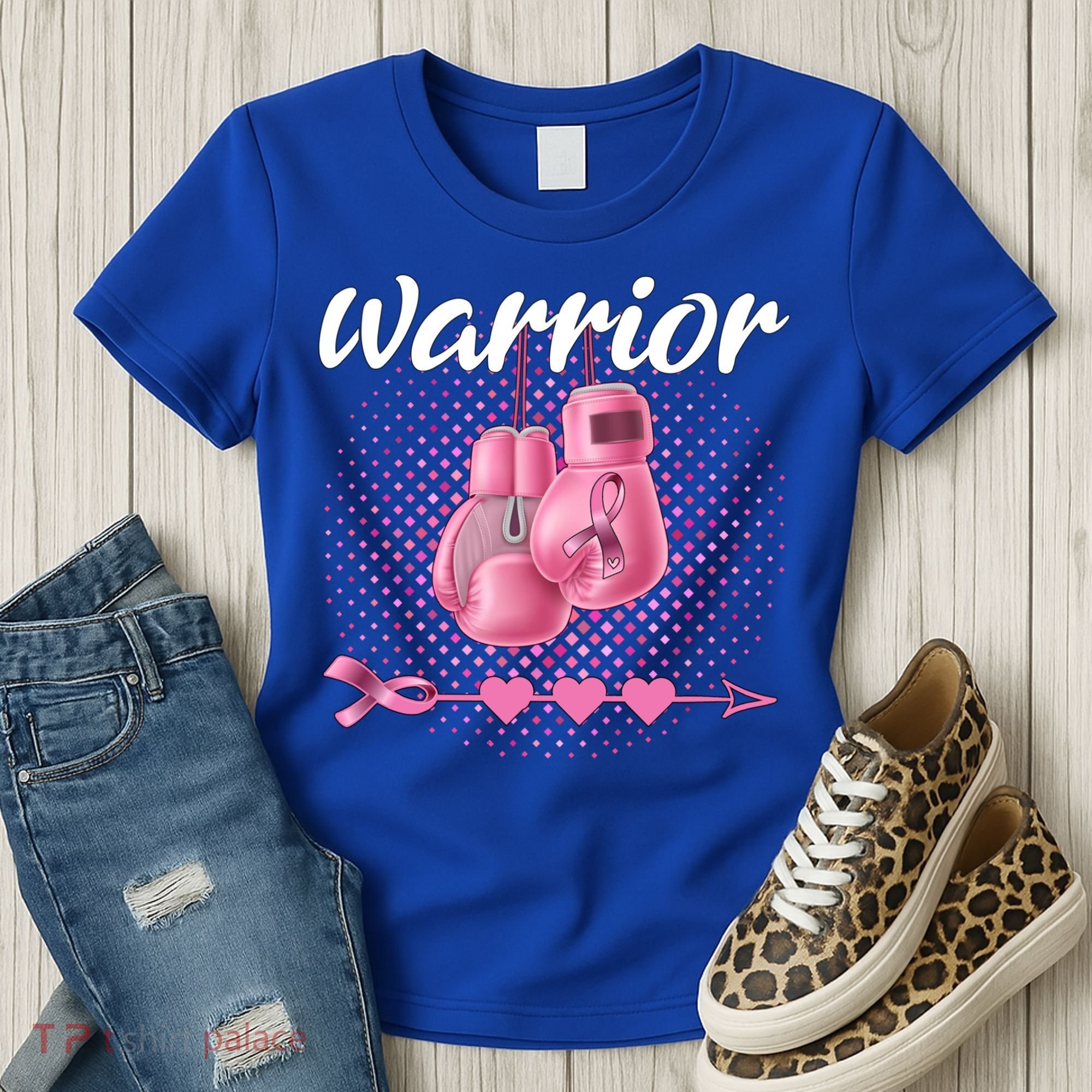 Breast Cancer Awareness Pink Boxing Gloves Warrior Cute Gift Women's T-Shirt