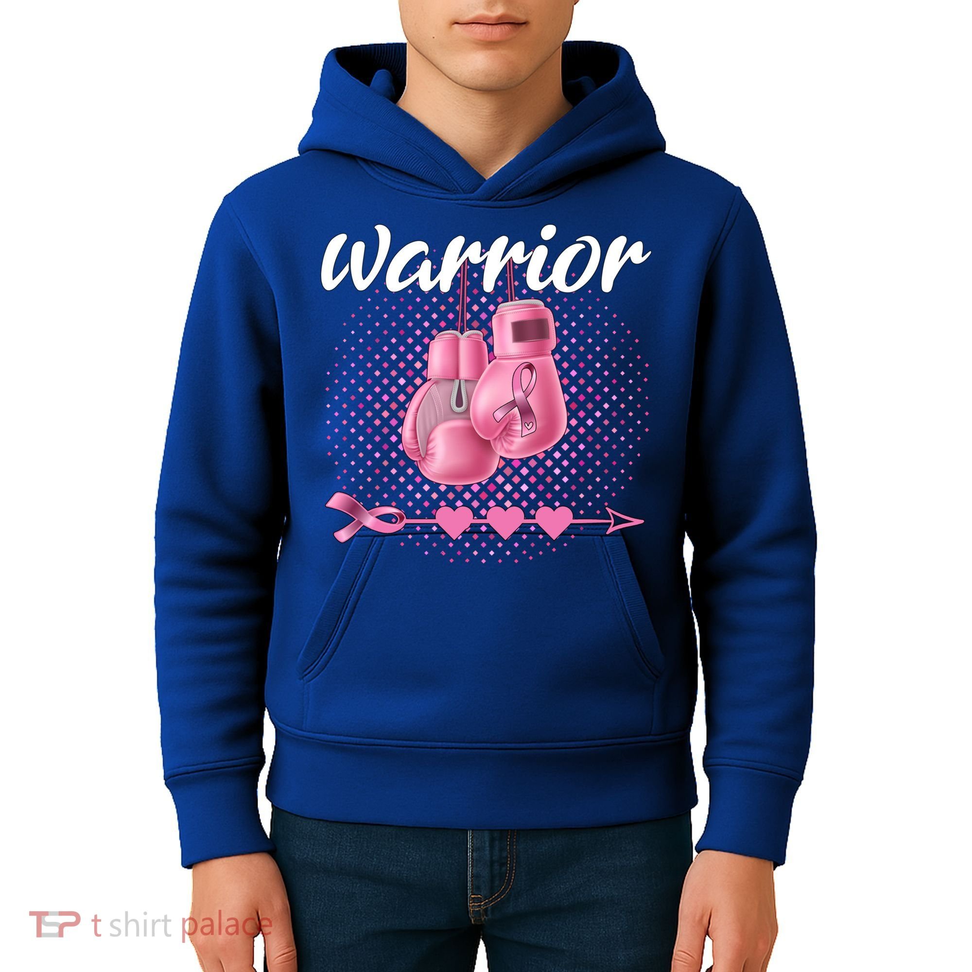 Breast Cancer Awareness Pink Boxing Gloves Warrior Cute Gift Kids Hoodie