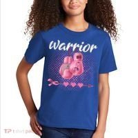 Breast Cancer Awareness Pink Boxing Gloves Warrior Cute Gift Kids T-Shirt thumb 2