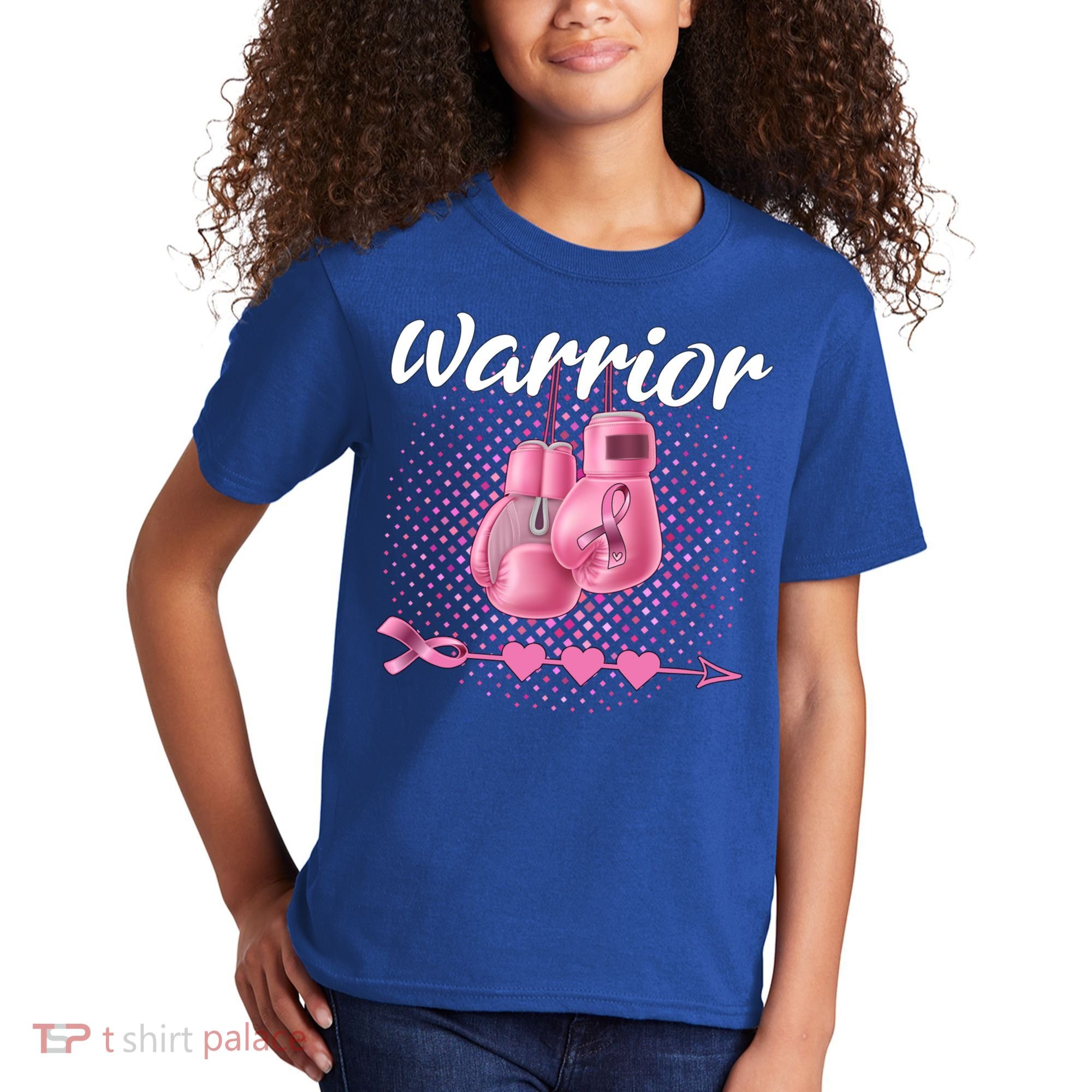 Breast Cancer Awareness Pink Boxing Gloves Warrior Cute Gift Kids T-Shirt
