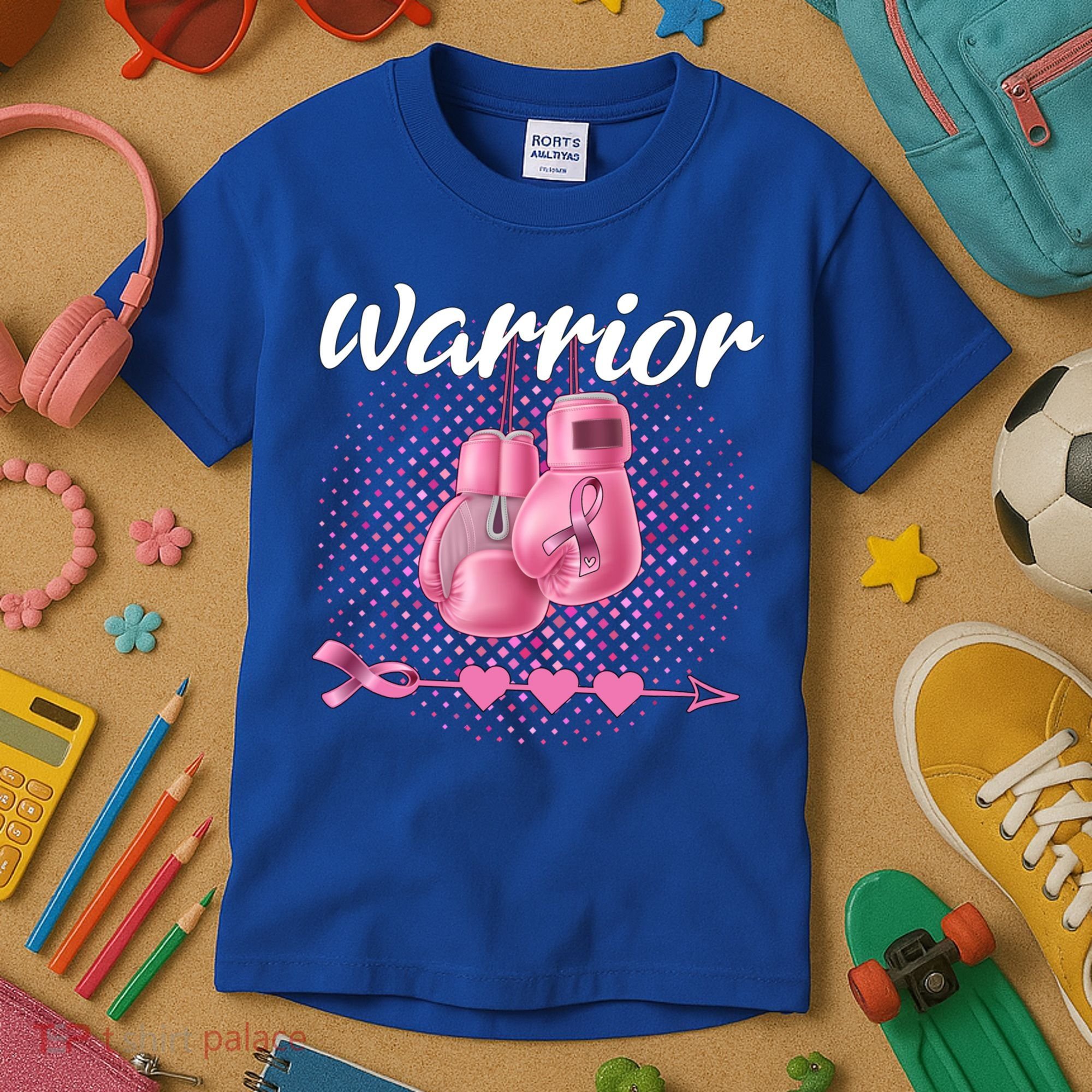 Breast Cancer Awareness Pink Boxing Gloves Warrior Cute Gift Kids T-Shirt