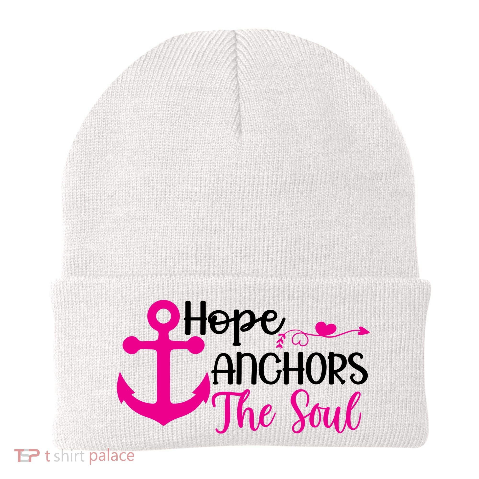Breast Cancer Awareness Hope Anchors The Soul Beanie