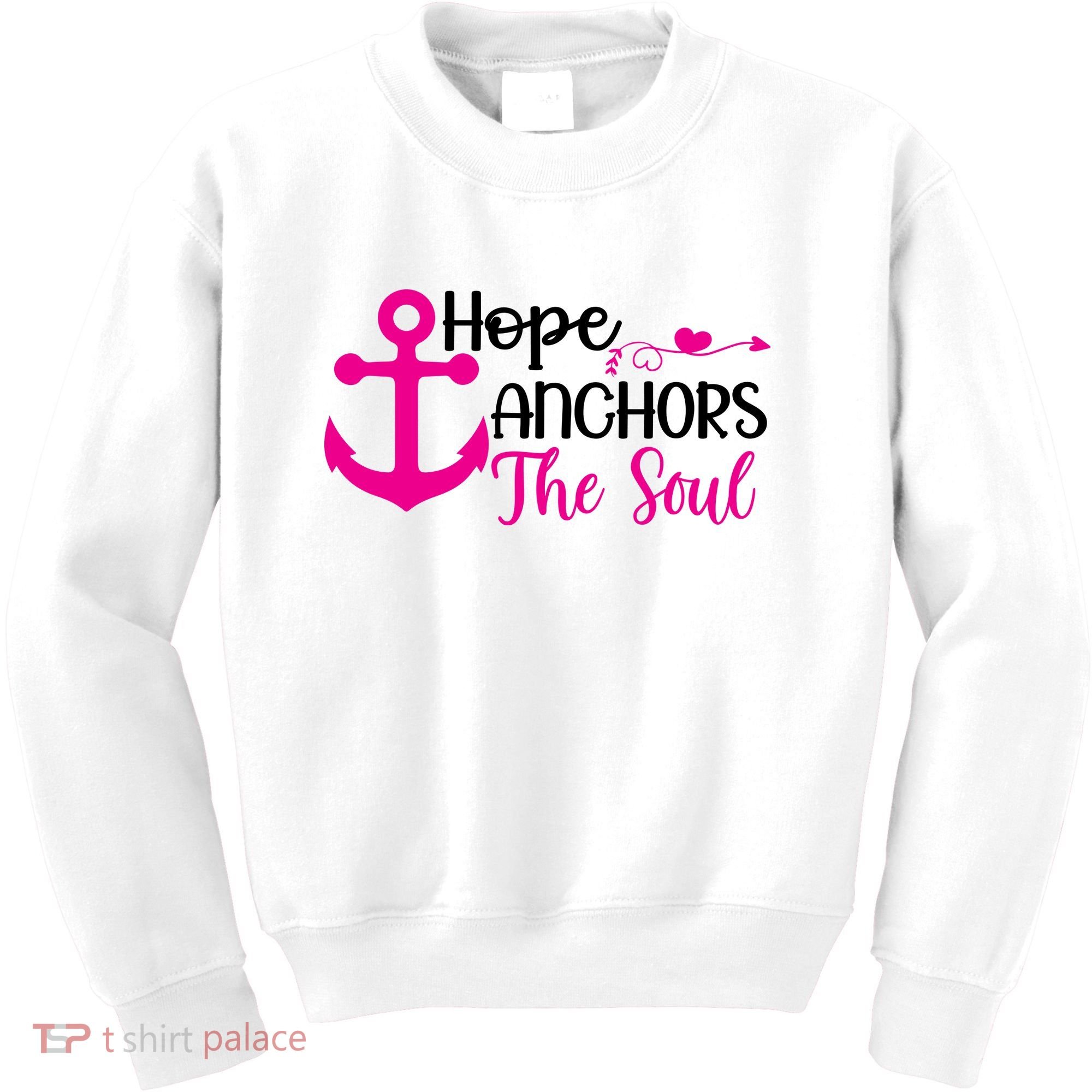 Breast Cancer Awareness Hope Anchors The Soul Kids Sweatshirt