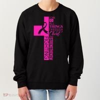 Breast Cancer Awareness Christian Cross Faith Women's Sweatshirt thumb 0