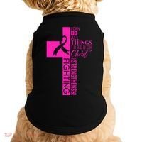 Breast Cancer Awareness Christian Cross Faith Doggie Tank thumb 0
