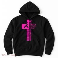 Breast Cancer Awareness Christian Cross Faith Hoodie thumb 0