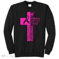 Breast Cancer Awareness Christian Cross Faith Sweatshirt thumb 0