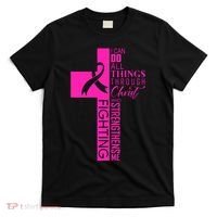 Breast Cancer Awareness Christian Cross Faith T-Shirt thumb 0