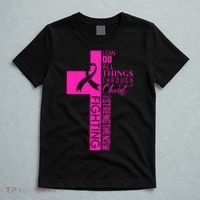 Breast Cancer Awareness Christian Cross Faith T-Shirt thumb 5