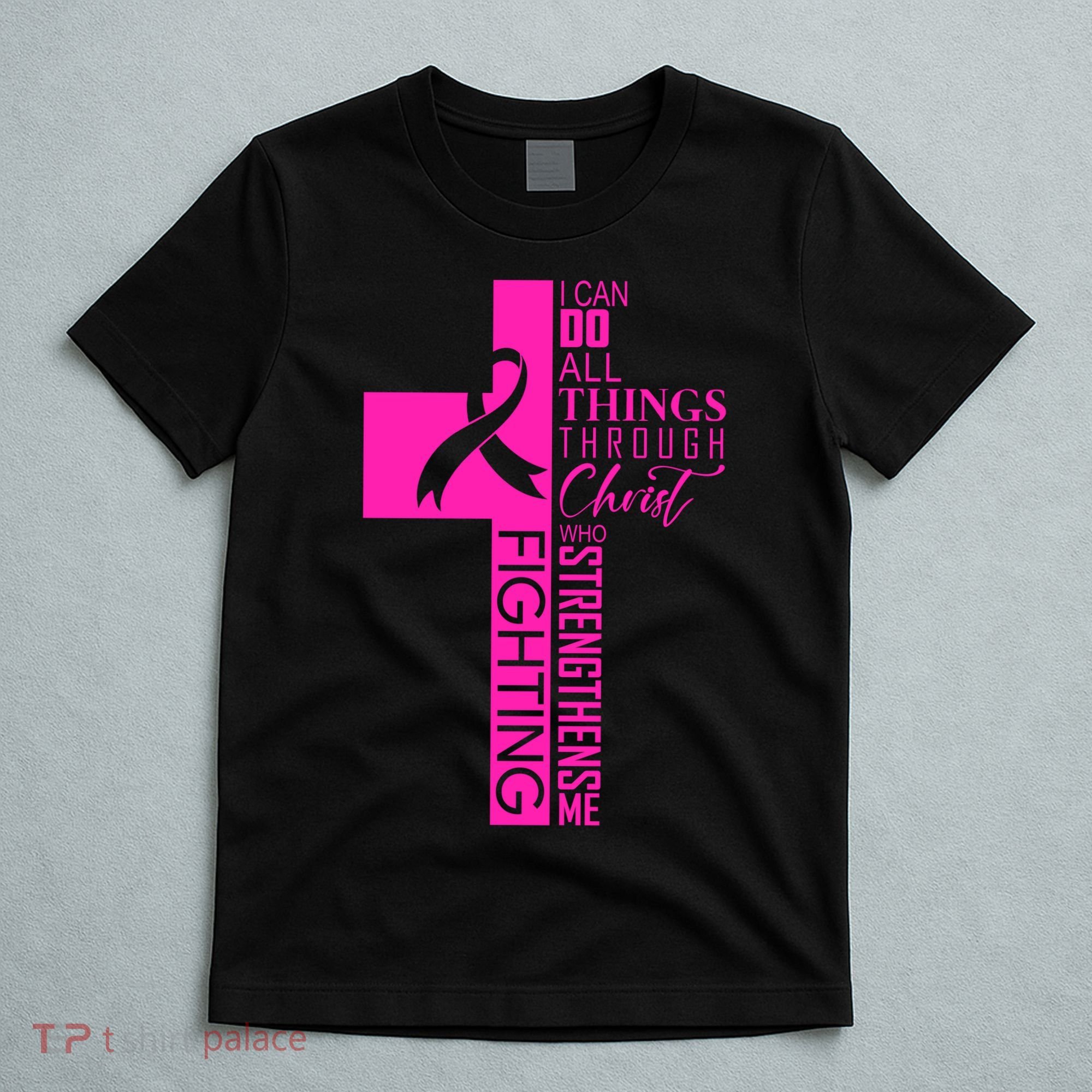 Breast Cancer Awareness Christian Cross Faith T-Shirt