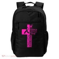 Breast Cancer Awareness Christian Cross Faith Backpack thumb 0