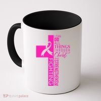 Breast Cancer Awareness Christian Cross Faith Coffee Mug thumb 0