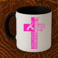 Breast Cancer Awareness Christian Cross Faith Coffee Mug thumb 2