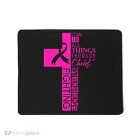 Breast Cancer Awareness Christian Cross Faith Mousepad thumb 0