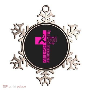Breast Cancer Awareness Christian Cross Faith Ornament