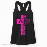 Breast Cancer Awareness Christian Cross Faith Women's Tank Top thumb 0