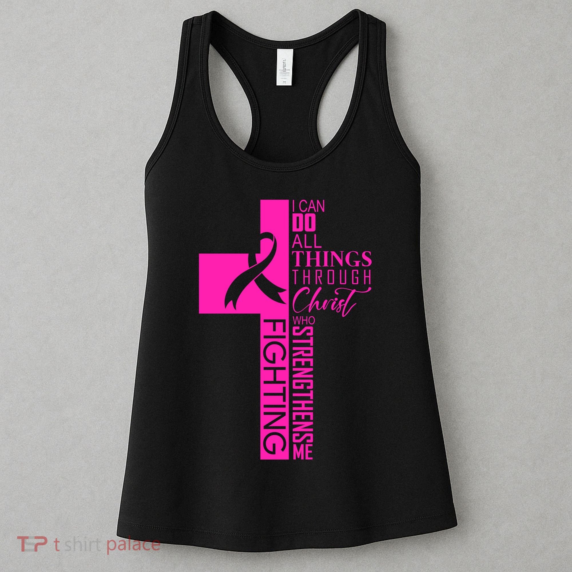 Breast Cancer Awareness Christian Cross Faith Women's Tank Top