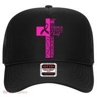 Breast Cancer Awareness Christian Cross Faith Hat thumb 0