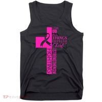 Breast Cancer Awareness Christian Cross Faith Tank Top thumb 0
