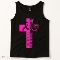 Breast Cancer Awareness Christian Cross Faith Tank Top thumb 2