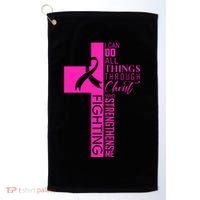 Breast Cancer Awareness Christian Cross Faith Golf Towel thumb 0