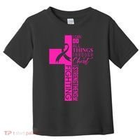 Breast Cancer Awareness Christian Cross Faith Toddler T-Shirt thumb 0