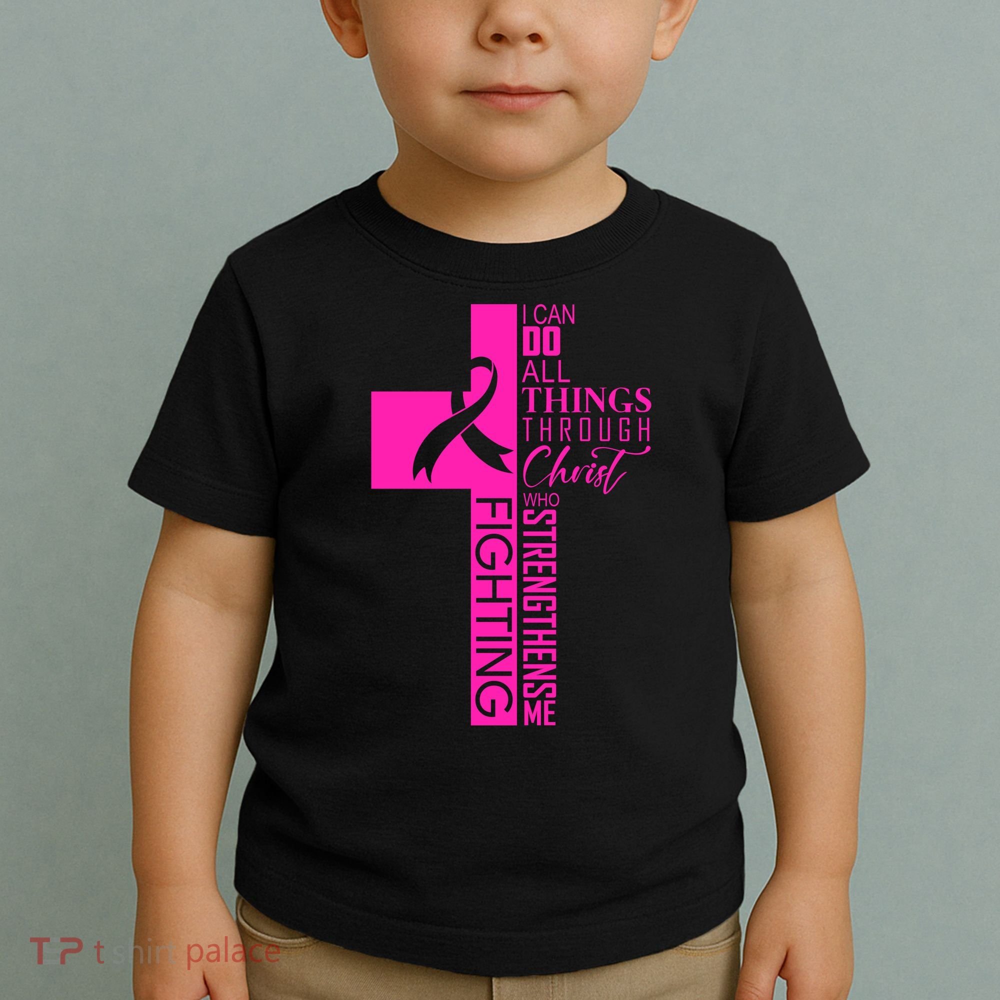 Breast Cancer Awareness Christian Cross Faith Toddler T-Shirt