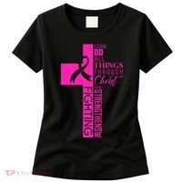 Breast Cancer Awareness Christian Cross Faith Women's T-Shirt thumb 0